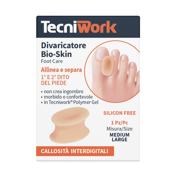 Divaricatore per dita dei piedi in Tecniwork Polymer Gel color pelle Bio-Skin misura Medium/Large 1 pz