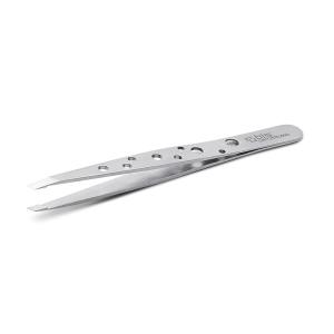 Pinzetta in Acciaio Inox traforato con punta obliqua Rubis