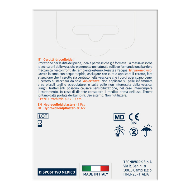 Cerotti idrocolloidali protezione dita per vesciche 8 pz