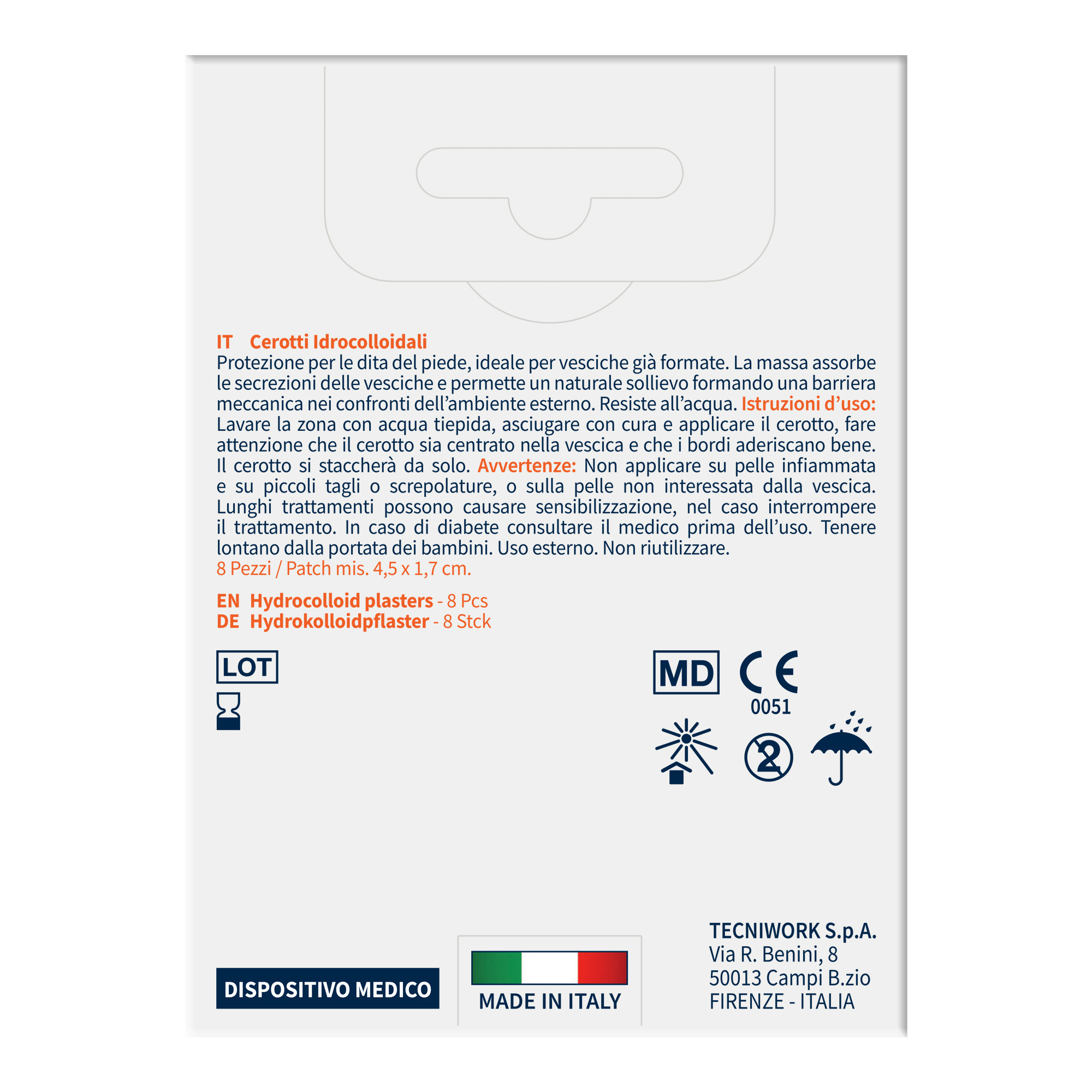 Cerotti idrocolloidali protezione dita per vesciche 8 pz