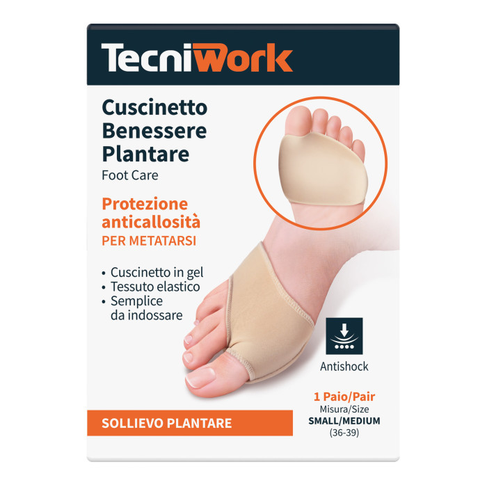 Cuscinetto Benessere Plantare per metatarsi in gel e tessuto elastico Mis. S/M 1 paio