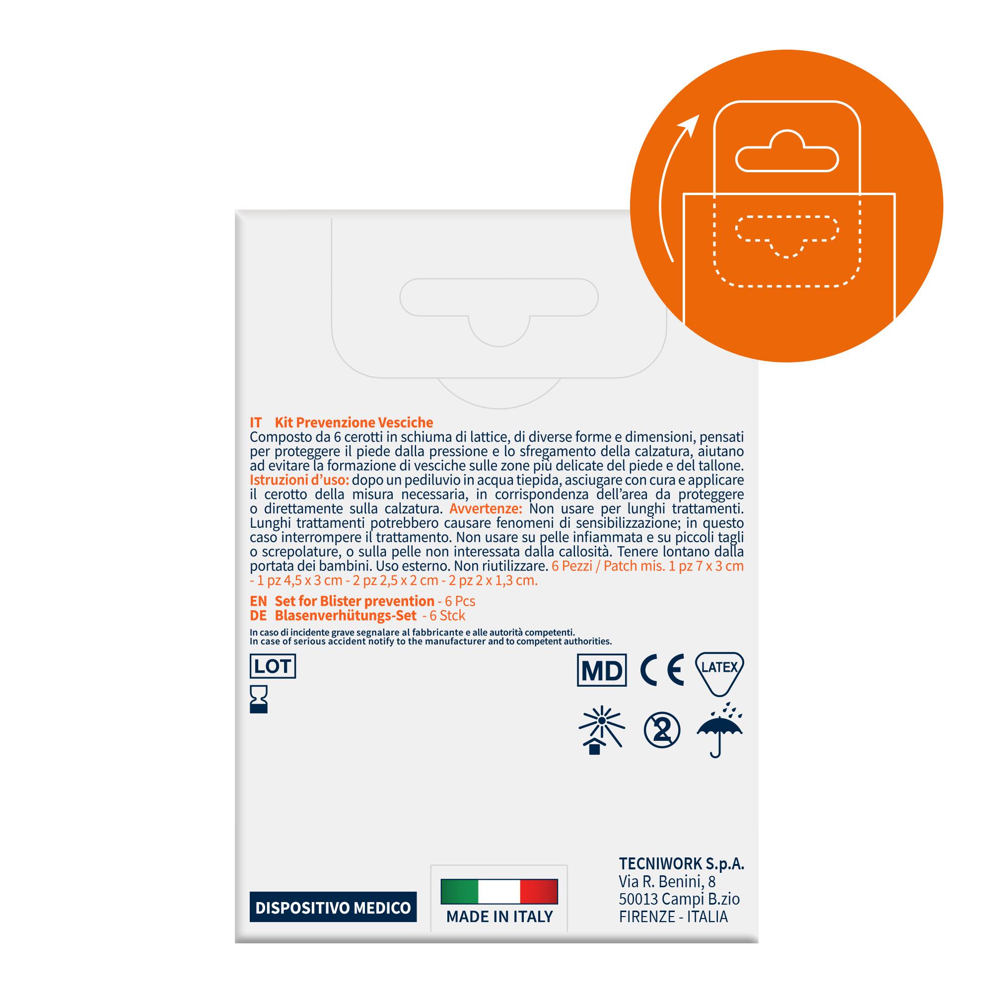 Kit cerotti per la prevenzione delle vesciche sui piedi 6 pz
