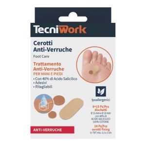 Cerotti anti-verruche per mani e piedi con 40% di Acido Salicilico 24+24 pz