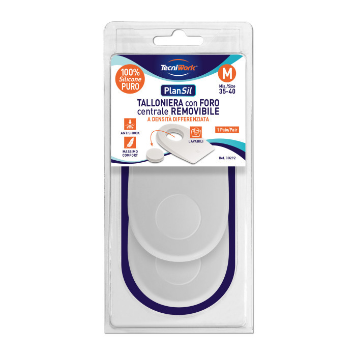 Talloniere in silicone con cuscinetto centrale removibile misura Medium 1 paio