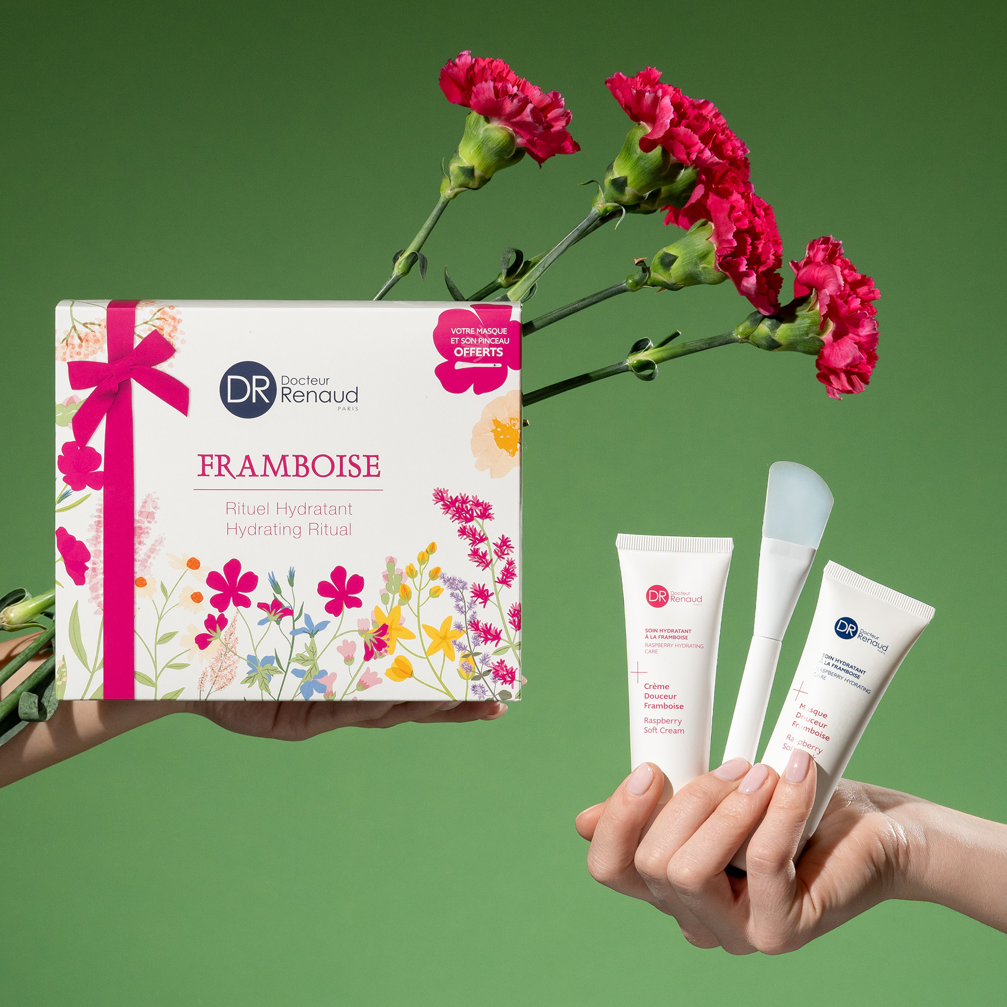 Cofanetto regalo Crema viso e Maschera idratante al Lampone