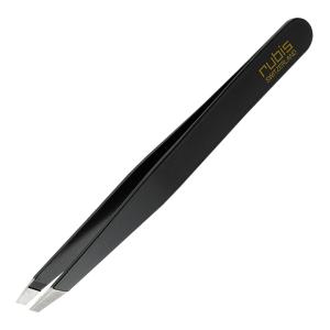 Pinzetta in Acciaio Inox con punta obliqua Rubis colore Nero