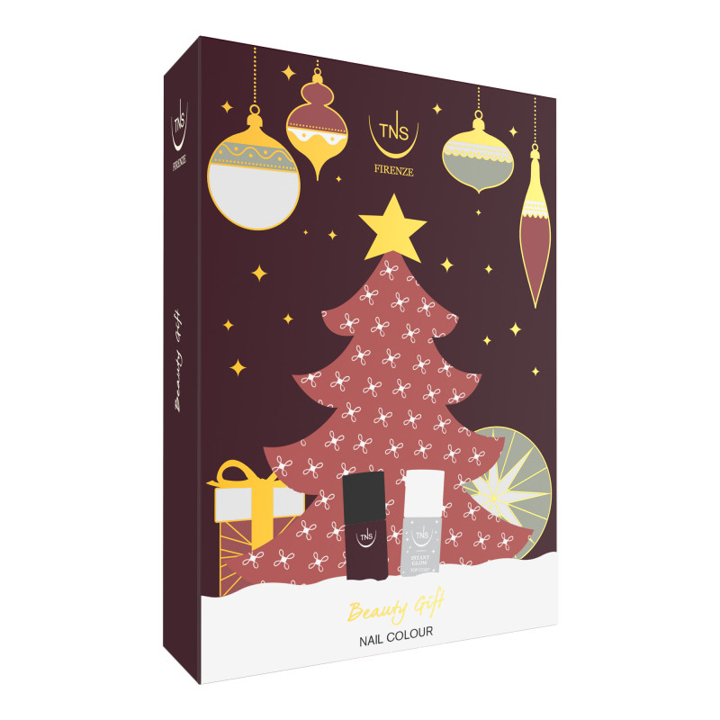 Cofanetto Christmas Beauty Gift con Smalto Bordeaux e Top Instant Glow TNS
