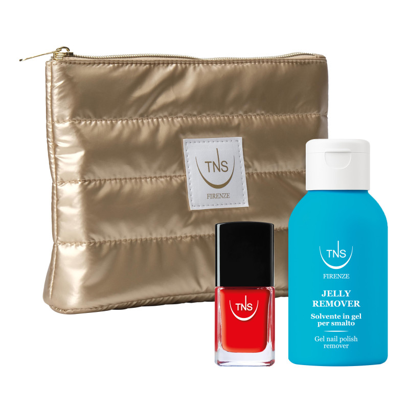 Pochette regalo con Smalto Rosso e Jelly Remover TNS