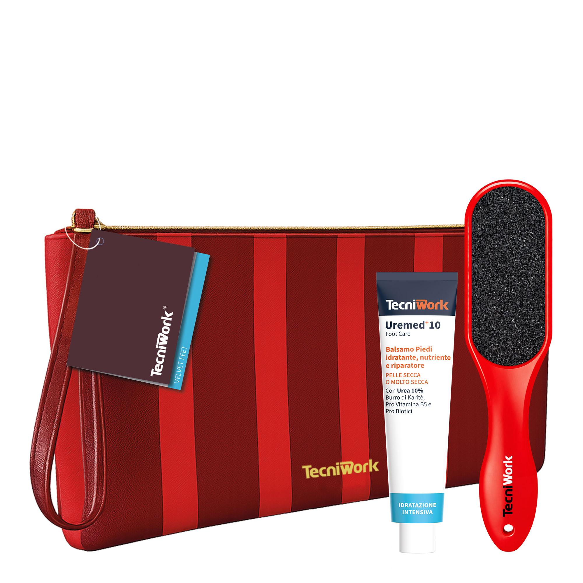 Beauty Gift Velvet Feet Raspa piedi, Balsamo Uremed+10 Tecniwork